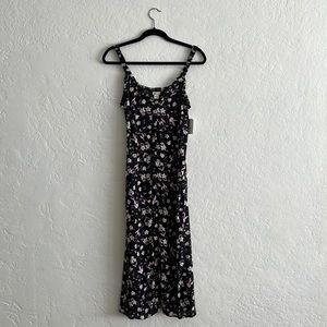 NWT Billabong Sweet Edges Women’s Dress, M, Ink, purple, flower, buttons